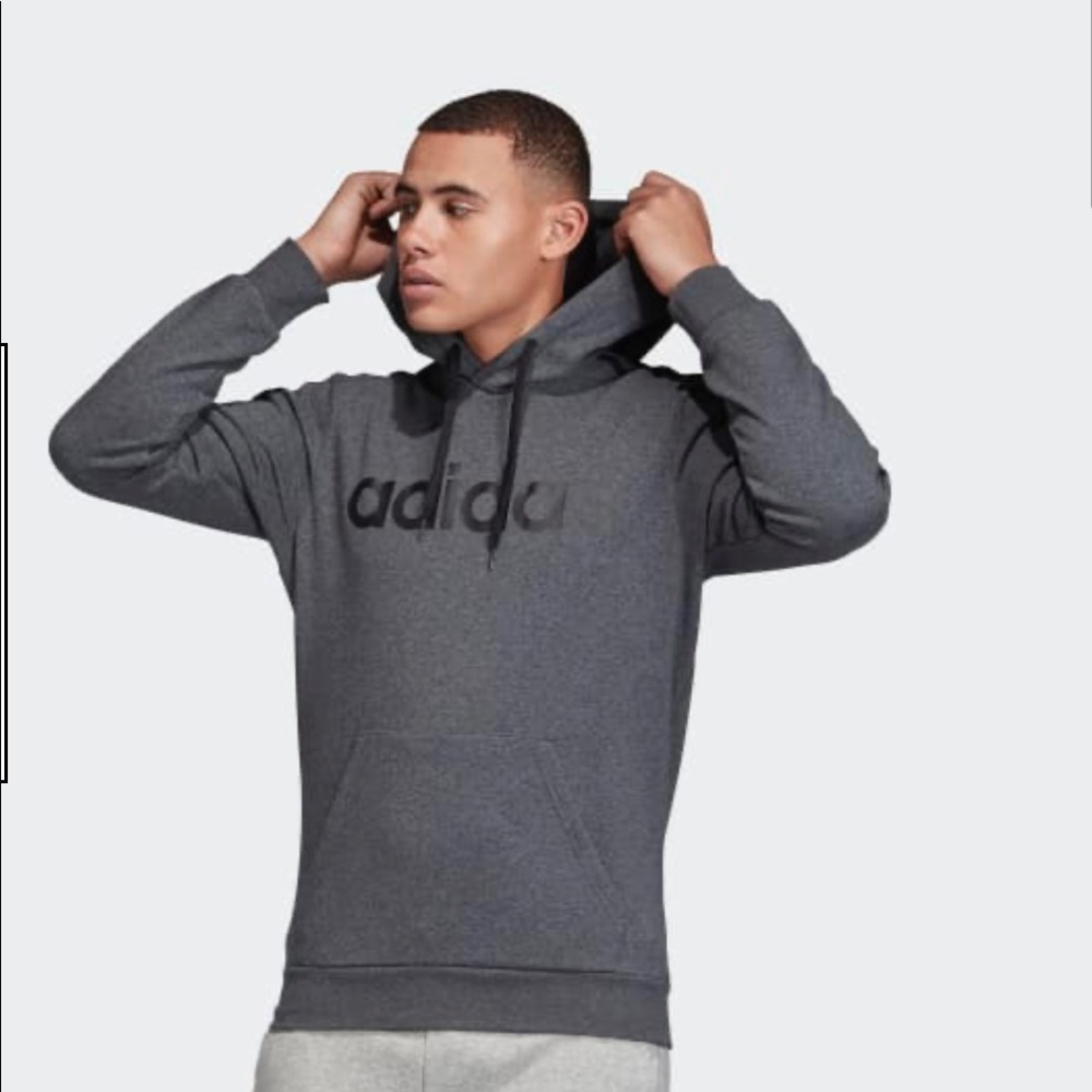 Adidas 3 stripe grey hoodie S